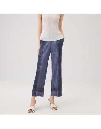 Vintage jeans high waist loose thin large size elastic straight wide leg trousers