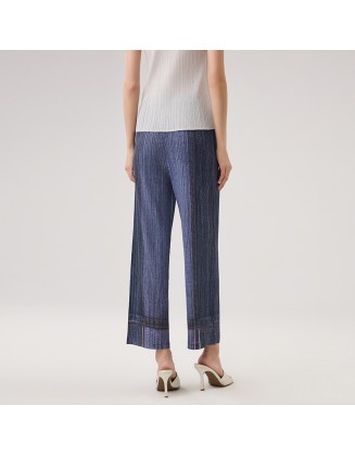 Vintage jeans high waist loose thin large size elastic straight wide leg trousers