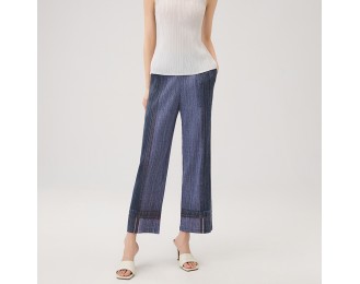 Vintage jeans high waist loose thin large size elastic straight wide leg trousers