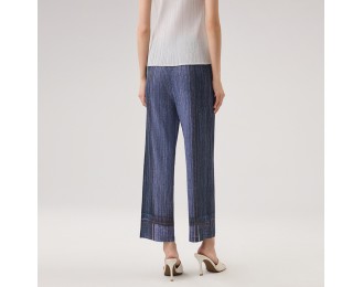 Vintage jeans high waist loose thin large size elastic straight wide leg trousers